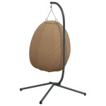 vidaXL Scaun suspendat tip ou, cu suport, taupe, țesătură și oțel vidaXL Scaun suspendat tip ou, cu suport, taupe, țesătură și oțel