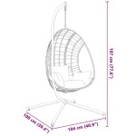 vidaXL Suport pentru scaun suspendat tip ou, negru, oțel vidaXL Suport pentru scaun suspendat tip ou, negru, oțel