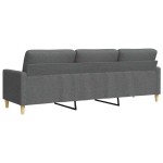 vidaXL Canapea cu 3 locuri, gri închis, 210 cm, material textil vidaXL Canapea cu 3 locuri, gri închis, 210 cm, material textil