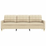 vidaXL Canapea cu 3 locuri, crem, 210 cm, material textil vidaXL Canapea cu 3 locuri, crem, 210 cm, material textil