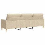 vidaXL Canapea cu 3 locuri, crem, 210 cm, material textil vidaXL Canapea cu 3 locuri, crem, 210 cm, material textil