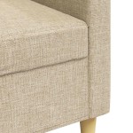 vidaXL Canapea cu 3 locuri, crem, 210 cm, material textil vidaXL Canapea cu 3 locuri, crem, 210 cm, material textil