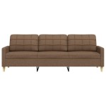 vidaXL Canapea cu 3 locuri, maro, 210 cm, material textil vidaXL Canapea cu 3 locuri, maro, 210 cm, material textil