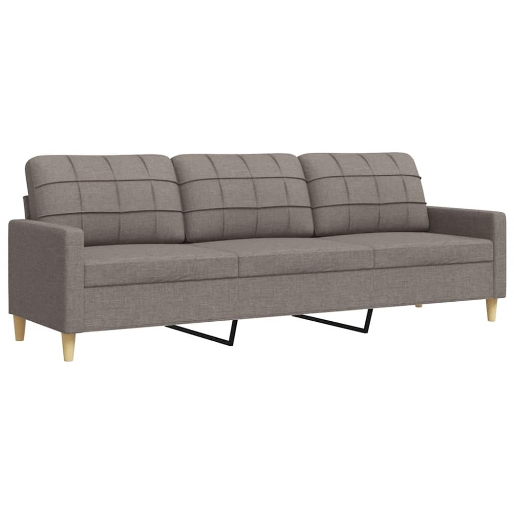 vidaXL Canapea cu 3 locuri, taupe, 210 cm, material textil