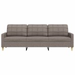 vidaXL Canapea cu 3 locuri, taupe, 210 cm, material textil