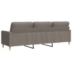 vidaXL Canapea cu 3 locuri, taupe, 210 cm, material textil