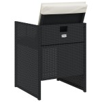vidaXL Scaune de grădină cu perne, 4 buc., negru, poliratan vidaXL Scaune de grădină cu perne, 4 buc., negru, poliratan