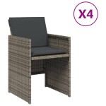 vidaXL Scaune de grădină cu perne, 4 buc., gri, poliratan