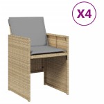vidaXL Fotolii de grădină cu perne, 4 buc., bej combinat, poliratan vidaXL Fotolii de grădină cu perne, 4 buc., bej combinat, poliratan
