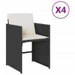 vidaXL Scaune de grădină cu perne, 4 buc., negru, poliratan vidaXL Scaune de grădină cu perne, 4 buc., negru, poliratan
