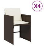 vidaXL Scaune de grădină cu perne, 4 buc., maro, poliratan vidaXL Scaune de grădină cu perne, 4 buc., maro, poliratan