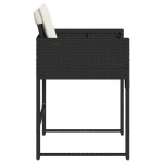 vidaXL Scaune de grădină cu perne, 4 buc., negru, poliratan vidaXL Scaune de grădină cu perne, 4 buc., negru, poliratan