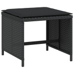 vidaXL Scaune de grădină cu perne, 4 buc. negru 40x40x35 cm poliratan vidaXL Scaune de grădină cu perne, 4 buc. negru 40x40x35 cm poliratan