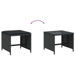 vidaXL Scaune de grădină cu perne, 4 buc. negru 40x40x35 cm poliratan vidaXL Scaune de grădină cu perne, 4 buc. negru 40x40x35 cm poliratan