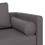 vidaXL Fotoliu șezlong cu perne, gri, piele ecologică vidaXL Fotoliu șezlong cu perne, gri, piele ecologică