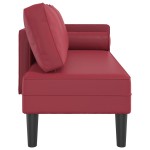 vidaXL Fotoliu șezlong cu perne, roșu vin, piele ecologică vidaXL Fotoliu șezlong cu perne, roșu vin, piele ecologică