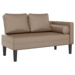 vidaXL Fotoliu șezlong cu perne, cappuccino, piele ecologică vidaXL Fotoliu șezlong cu perne, cappuccino, piele ecologică