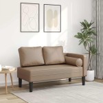 vidaXL Fotoliu șezlong cu perne, cappuccino, piele ecologică vidaXL Fotoliu șezlong cu perne, cappuccino, piele ecologică