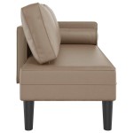 vidaXL Fotoliu șezlong cu perne, cappuccino, piele ecologică vidaXL Fotoliu șezlong cu perne, cappuccino, piele ecologică