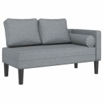 vidaXL Șezlong cu perne, gri deschis, material textil vidaXL Șezlong cu perne, gri deschis, material textil