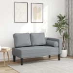 vidaXL Șezlong cu perne, gri deschis, material textil vidaXL Șezlong cu perne, gri deschis, material textil