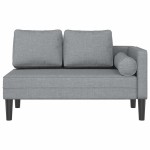 vidaXL Șezlong cu perne, gri deschis, material textil vidaXL Șezlong cu perne, gri deschis, material textil