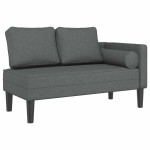 vidaXL Șezlong cu perne, gri închis, material textil vidaXL Șezlong cu perne, gri închis, material textil