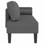 vidaXL Șezlong cu perne, gri închis, material textil vidaXL Șezlong cu perne, gri închis, material textil