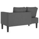 vidaXL Șezlong cu perne, gri închis, material textil vidaXL Șezlong cu perne, gri închis, material textil