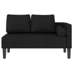 vidaXL Șezlong cu perne, negru, material textil vidaXL Șezlong cu perne, negru, material textil
