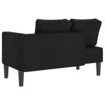 vidaXL Șezlong cu perne, negru, material textil vidaXL Șezlong cu perne, negru, material textil