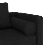 vidaXL Șezlong cu perne, negru, material textil vidaXL Șezlong cu perne, negru, material textil