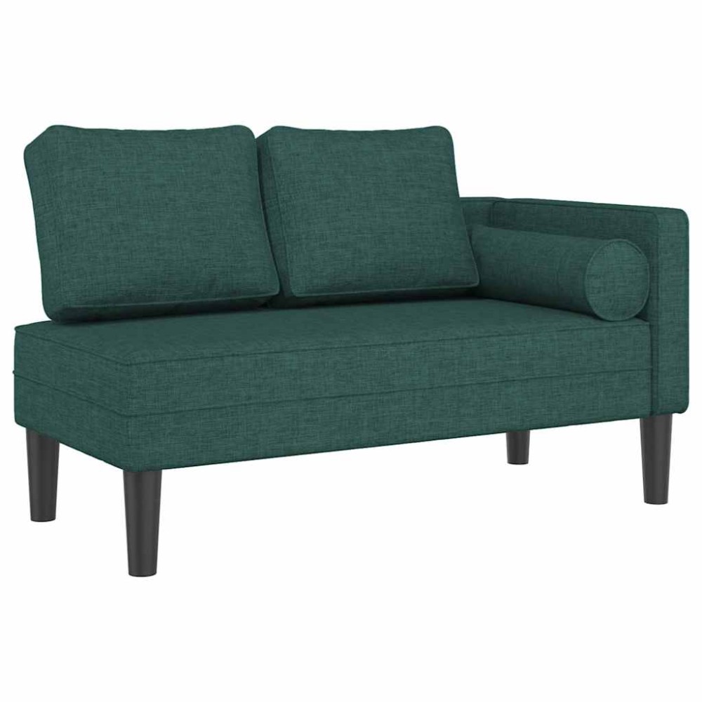 vidaXL Șezlong cu perne, verde închis, material textil