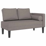 vidaXL Șezlong cu perne, gri taupe, material textil vidaXL Șezlong cu perne, gri taupe, material textil