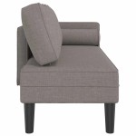 vidaXL Șezlong cu perne, gri taupe, material textil vidaXL Șezlong cu perne, gri taupe, material textil