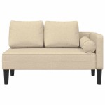 vidaXL Șezlong cu perne, crem, material textil vidaXL Șezlong cu perne, crem, material textil