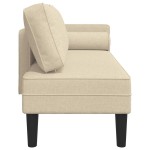 vidaXL Șezlong cu perne, crem, material textil vidaXL Șezlong cu perne, crem, material textil