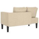 vidaXL Șezlong cu perne, crem, material textil vidaXL Șezlong cu perne, crem, material textil