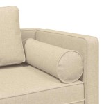 vidaXL Șezlong cu perne, crem, material textil vidaXL Șezlong cu perne, crem, material textil