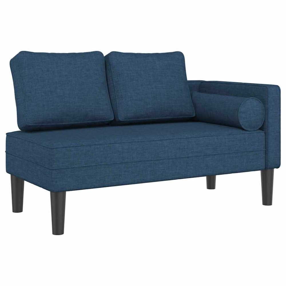 vidaXL Șezlong cu perne, albastru, material textil