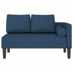 vidaXL Șezlong cu perne, albastru, material textil vidaXL Șezlong cu perne, albastru, material textil