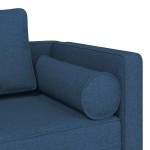 vidaXL Șezlong cu perne, albastru, material textil vidaXL Șezlong cu perne, albastru, material textil