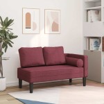 vidaXL Fotoliu șezlong cu perne, roșu vin, material textil vidaXL Fotoliu șezlong cu perne, roșu vin, material textil