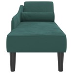 vidaXL Fotoliu șezlong cu perne, verde închis, catifea vidaXL Fotoliu șezlong cu perne, verde închis, catifea