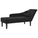 vidaXL Fotoliu șezlong cu perne, negru, catifea vidaXL Fotoliu șezlong cu perne, negru, catifea