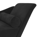 vidaXL Fotoliu șezlong cu perne, negru, catifea vidaXL Fotoliu șezlong cu perne, negru, catifea
