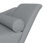 vidaXL Șezlong cu perne, gri deschis, material textil vidaXL Șezlong cu perne, gri deschis, material textil