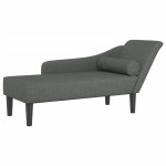 vidaXL Șezlong cu perne, gri închis, material textil vidaXL Șezlong cu perne, gri închis, material textil