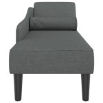 vidaXL Șezlong cu perne, gri închis, material textil vidaXL Șezlong cu perne, gri închis, material textil