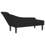 vidaXL Șezlong cu perne, negru, material textil vidaXL Șezlong cu perne, negru, material textil